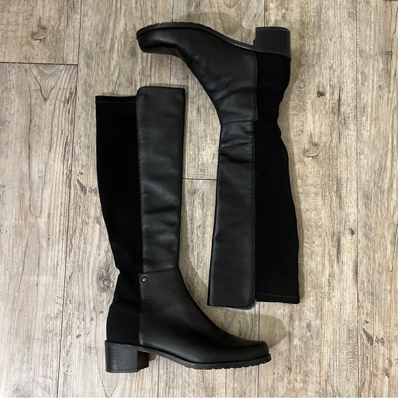 STUART WEITZMAN MIXITUP MEZZAMEZZA BLACK LEATHER KNEE STRETCH CLASSIC 5050 4.5M - Picture 3 of 8